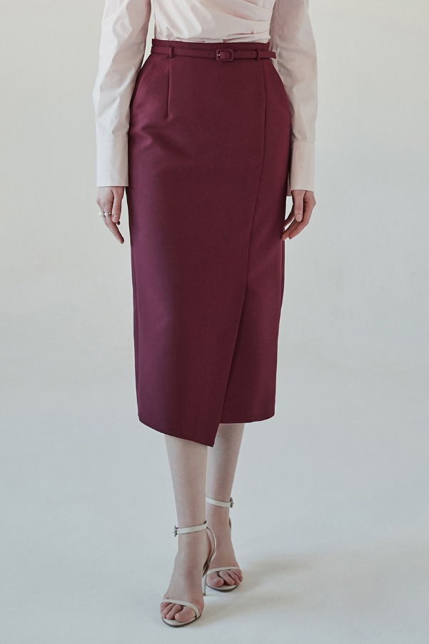 [강소라, 서현진 착용]EVA High waist H-line skirt (Burgundy)