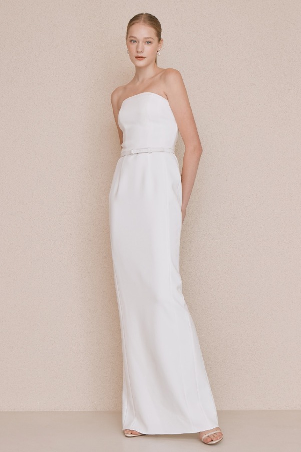 VERA H-line strapless maxi dress (Ivory)