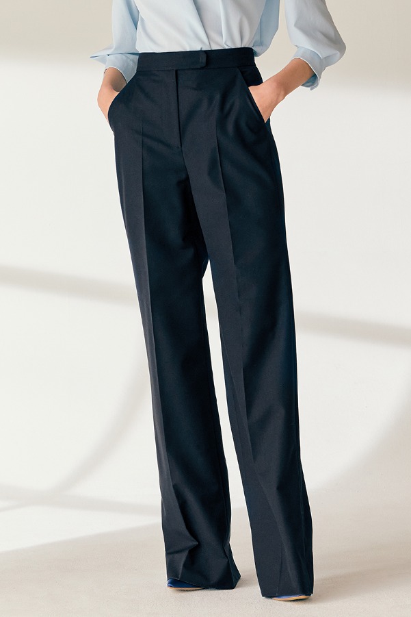HARPER Semi wide trousers (Navy)